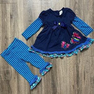 Rare Editions butterfly ruffle outfit size 18 months
